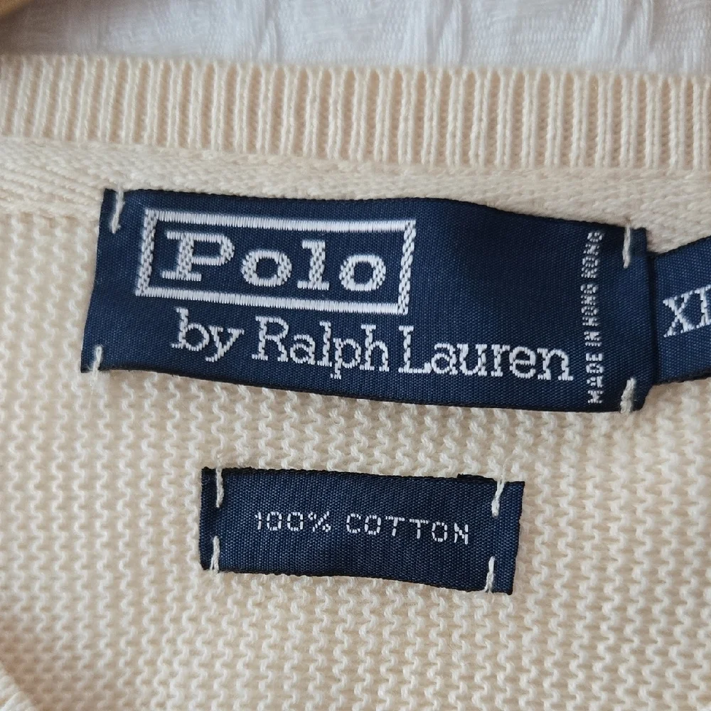 Polo by Ralph Lauren Men's V-Neck Sweater in Cream